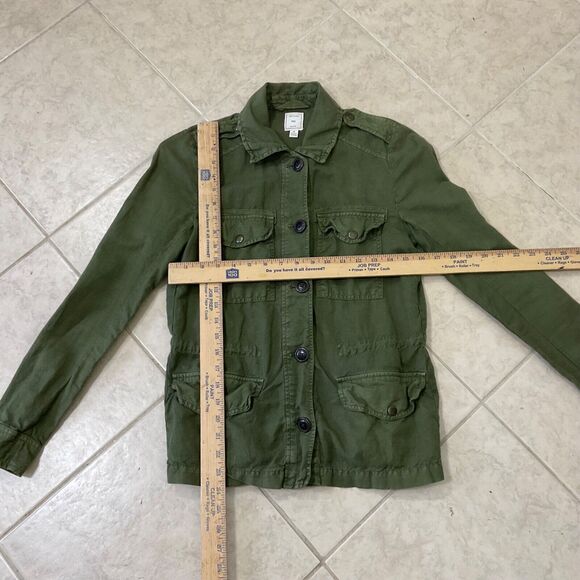 Gap Utility Field Cargo linen blend Jacket Size XS Military Safari Pockets GUC - Picture 6 of 10